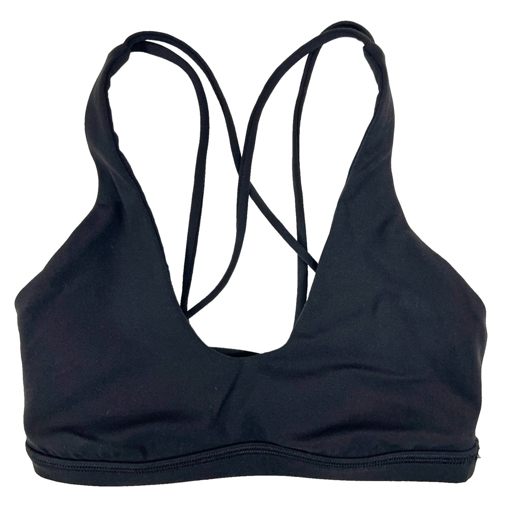 Lululemon Strappy Scoop Neck Bra 2 W2EOQS Black Nulu Pilates Yoga Crop Sports XS